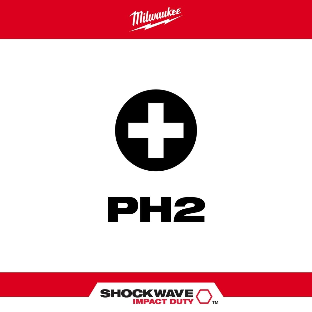 Milwaukee 48-32-4207 Shockwave 6" Power Bit Phillips #2 (10 Pack)