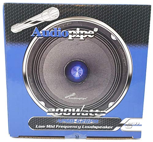 Audiopipe APMB-628 6 Inch 200 Watts Max 100 Watts RMS Power Low to Mid Frequency Car Audio Loudspeaker with 4 Ohm Impedance