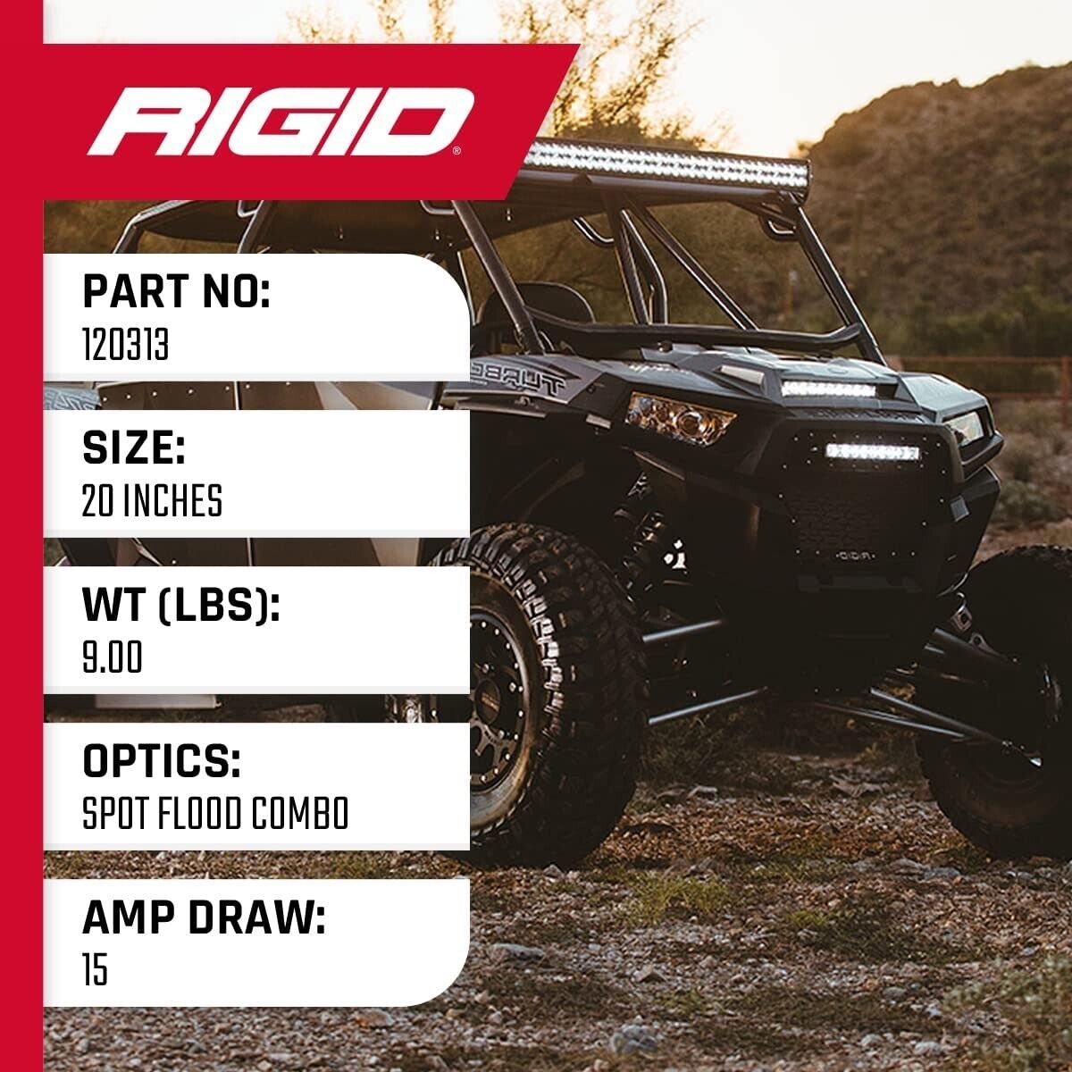 RIGID IND E-Series Pro 20'' Spot/Flood Combo Black